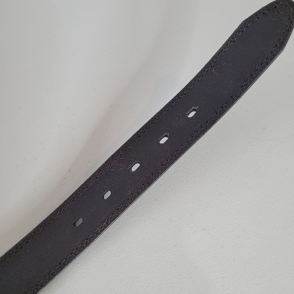Dockers Men's Genuine Brown Leather Double Stitched Dress Belt - Size 38 - Picture 8 of 11